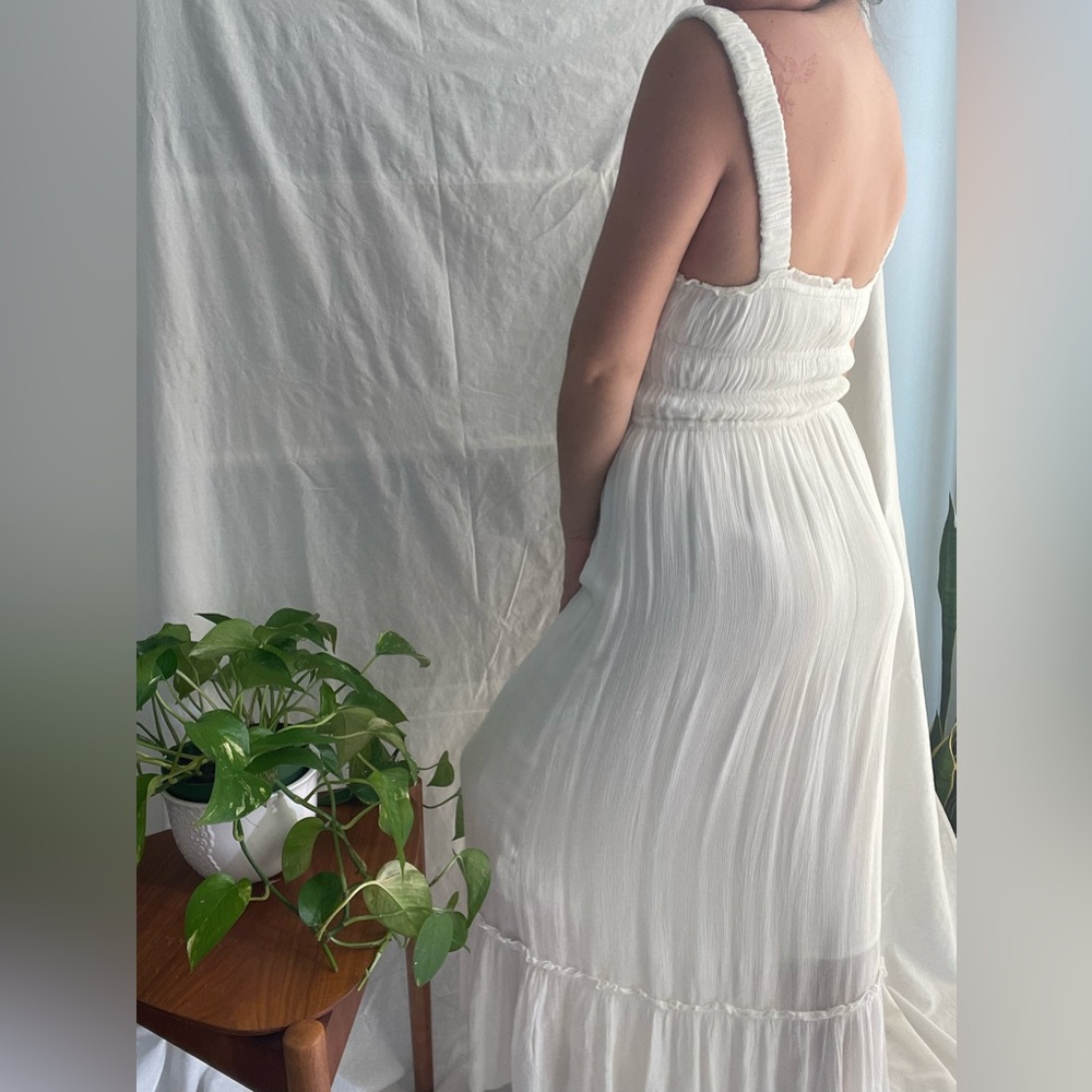 Long drapery white urban outfitters dress